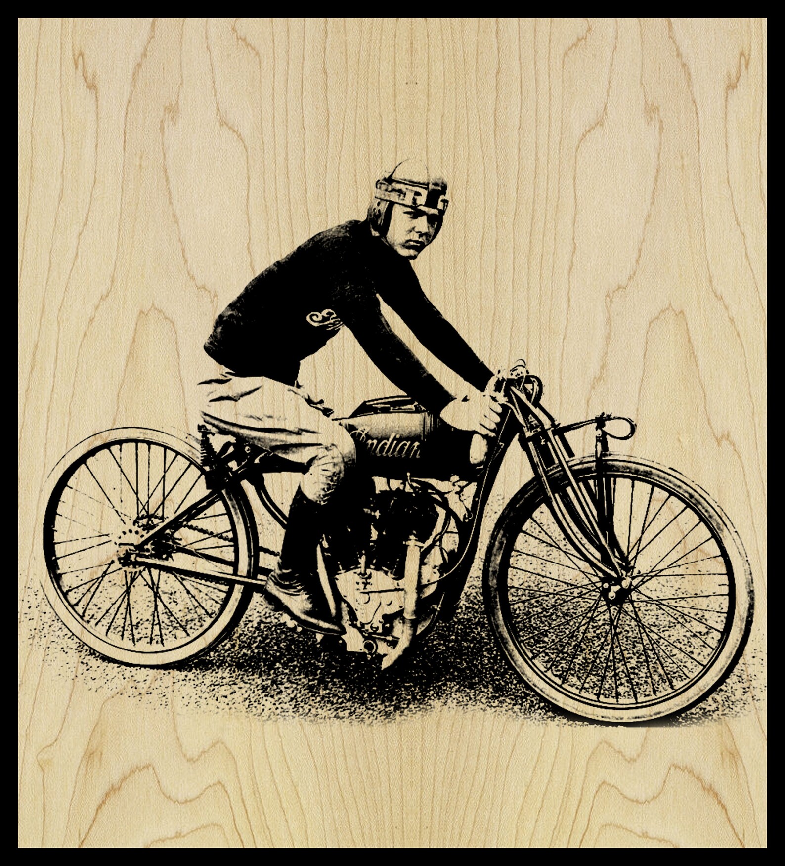 Motorcycle Prints on Hardwood Etsy
