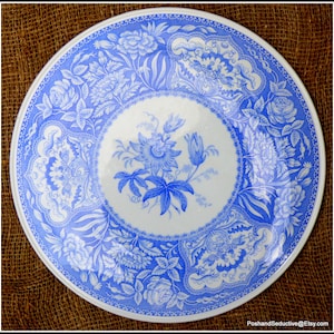Prato para servir bolo Spode Blue Room Collection FLORAL padrão 11&quot; porcelana azul e branca bandeja floral vintage conjunto de chá da tarde em porcelana inglesa