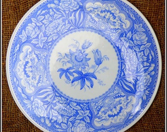 Cake serving plate Spode Blue Room Collection FLORAL pattern 11" porcelain blue & white floral tray vintage English china afternoon tea set