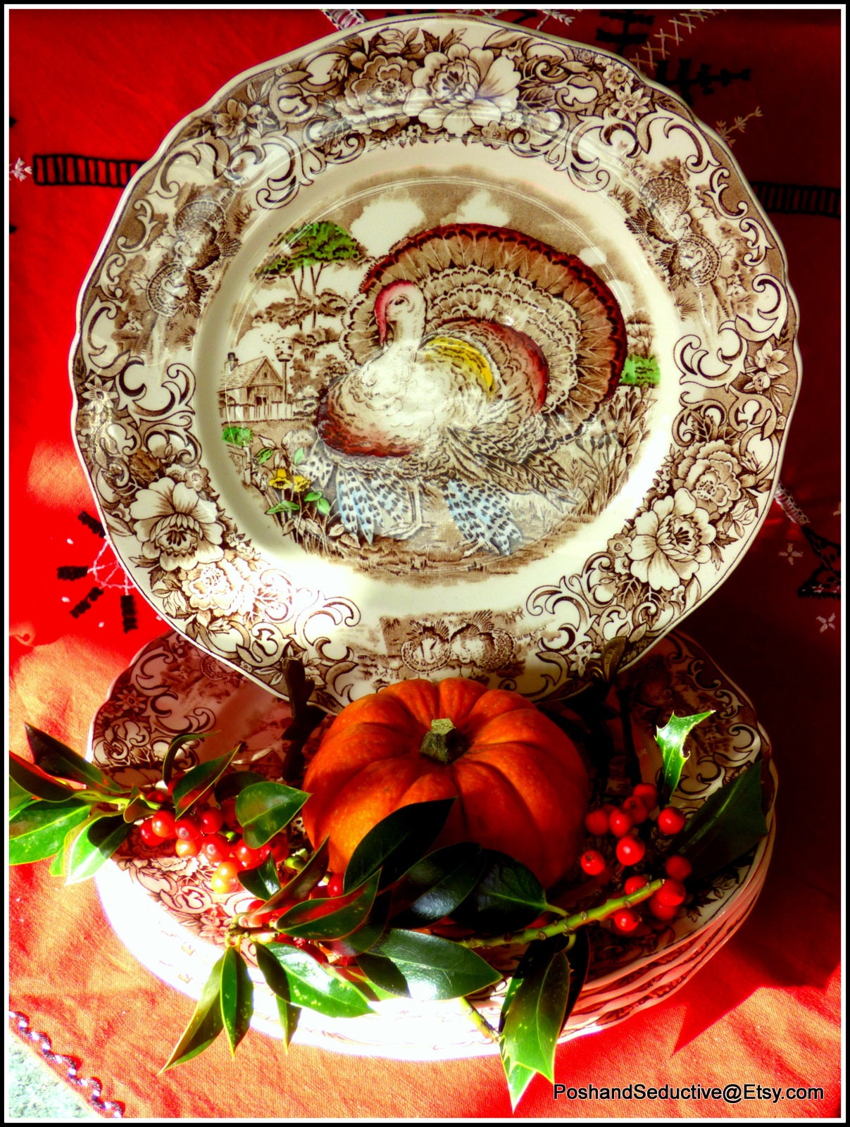 His Majesty ALFRED MEAKIN Staff Thanksgiving Vintage Transferware