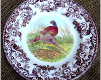 Spode Woodland Series Six Dinner Plates Custom Order, Brown