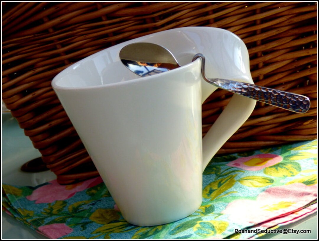Cup and Hammered Bent Teaspoon, Original Posh Tealover's Gift Set