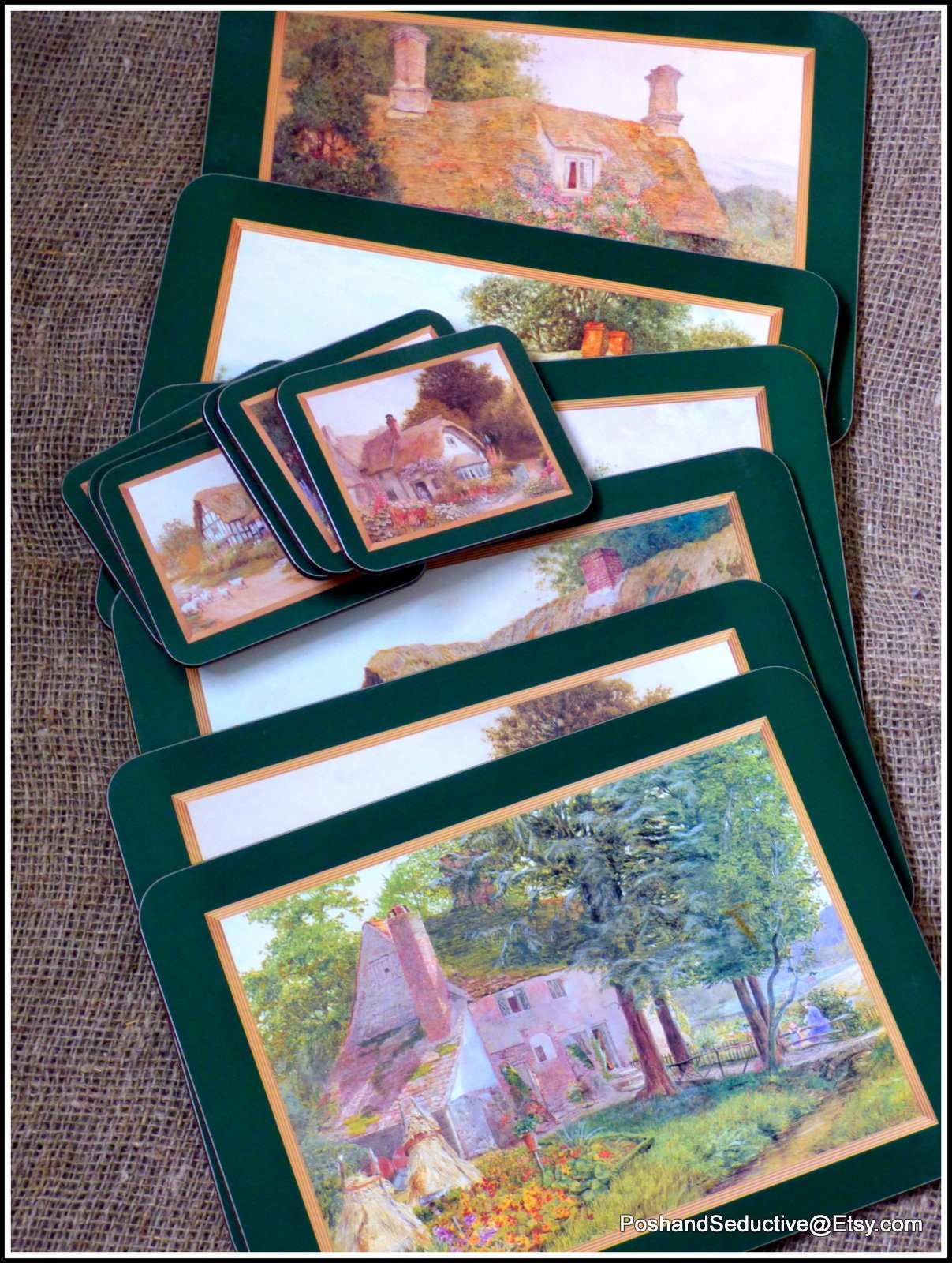English Cottage JASON Dining Table Place Mats Coasters Set Etsy