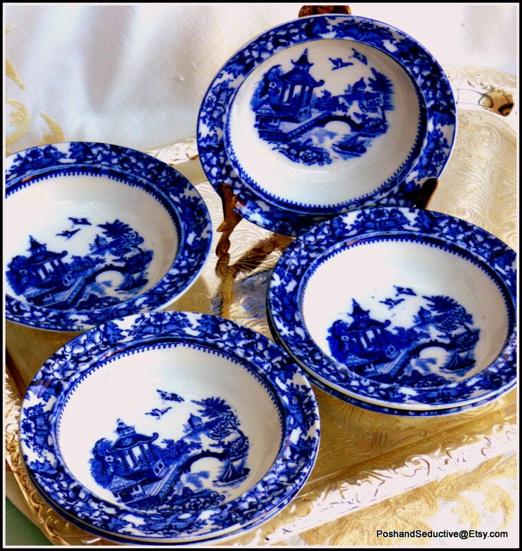 Berry bowls set of six desert serving plates antique flow Etsy