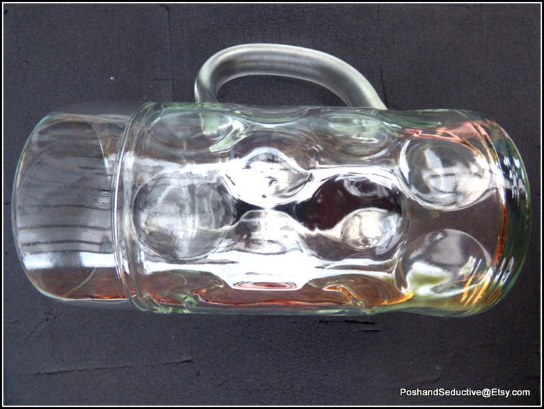 Vintage Pair Beer Glasses With Handles Heavy Structured Glass Etsy