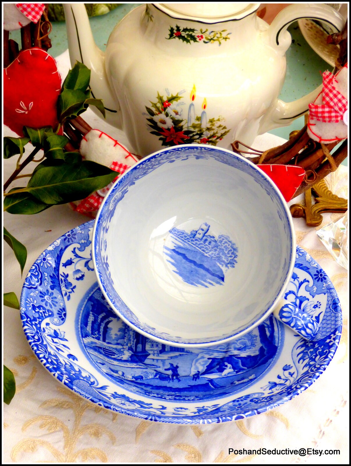 Spode Jumbo Breakfast Cup 20 Fluid Oz (0.57 L) Capacity Blue Room