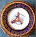 Horse heads portrait collectible cobalt blue delux large dinner plates, display cabinet equestrian china hand painted art, rich gilded rims 