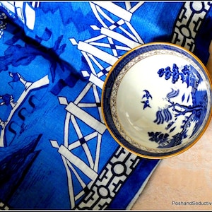 Rice desert bowl Royal Doulton Booths The Majestic Collection Real Old Blue Willow cobalt vintage plate part dinner set replacement pieces
