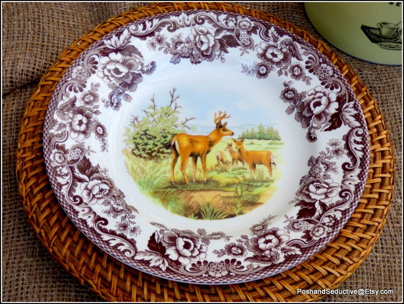 レア美品】英国製 スポード ☆ウッドランド☆デザート皿 6枚 レア美品