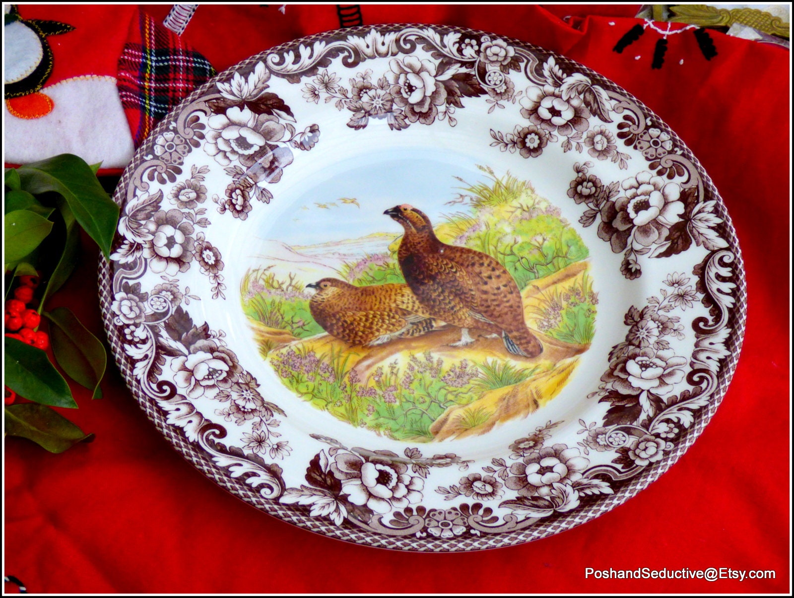 スポードウッドランド大皿大鉢ウッドダック2枚レア希少