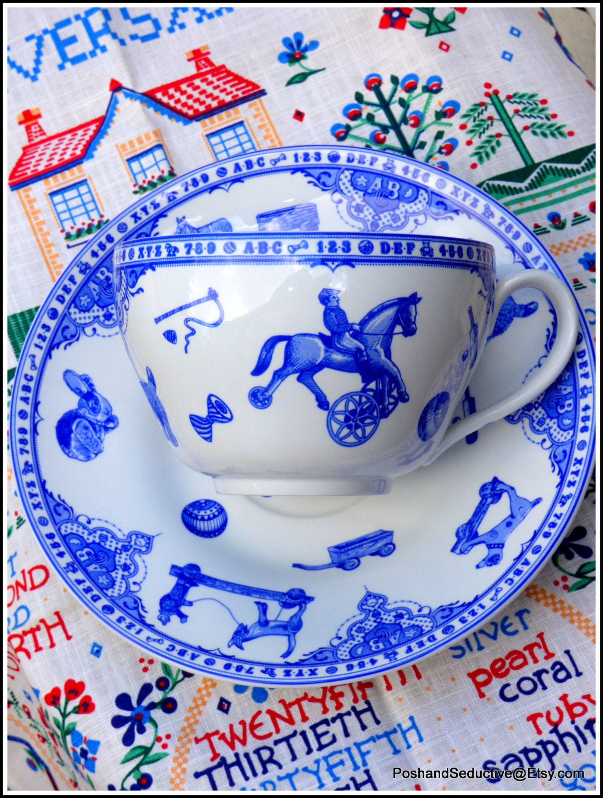 Blue Italian Jumbo Cup & Saucer – Cassandra's Kitchen