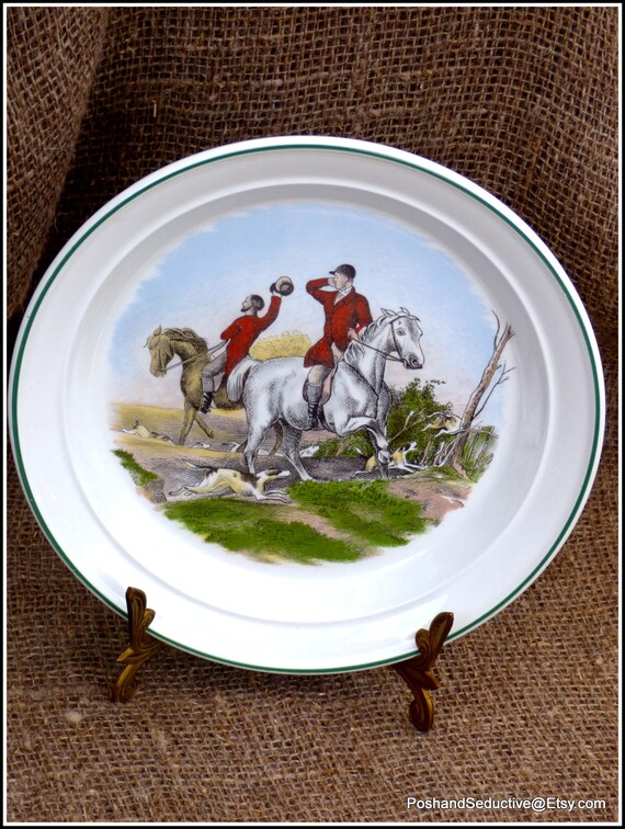 SPODE スポードTHE HUNTハンティング乗馬お皿セット英国製 Spode, Herring Hunt, The Hunt (Green, Scalloped) | Replacements