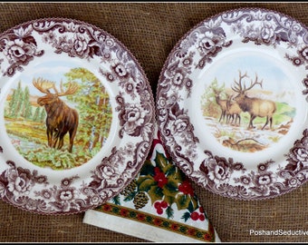 Dinnerware Set Elk Dinnerware Spode Woodland Series Dinner Plates
