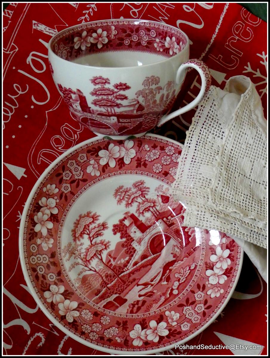 Red Italian Spode - Etsy
