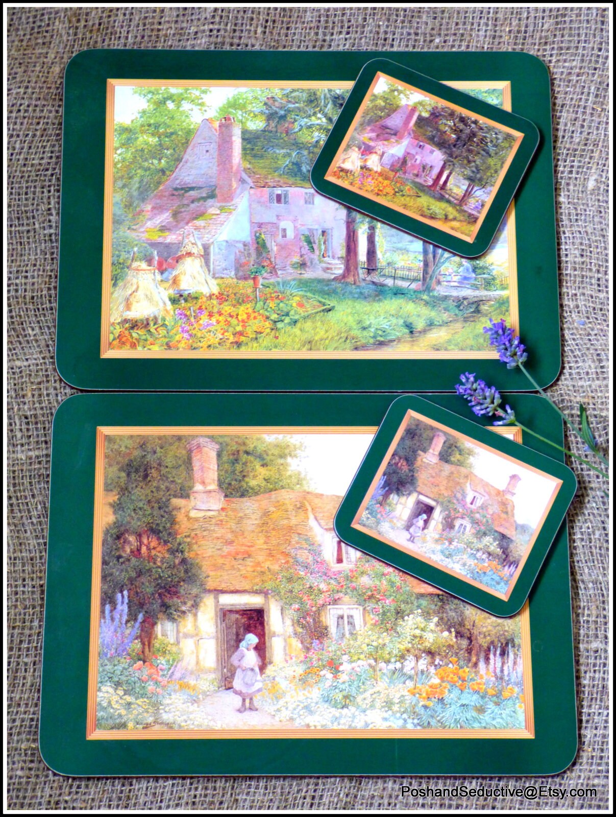 English Cottage JASON Dining Table Place Mats Coasters Set Etsy