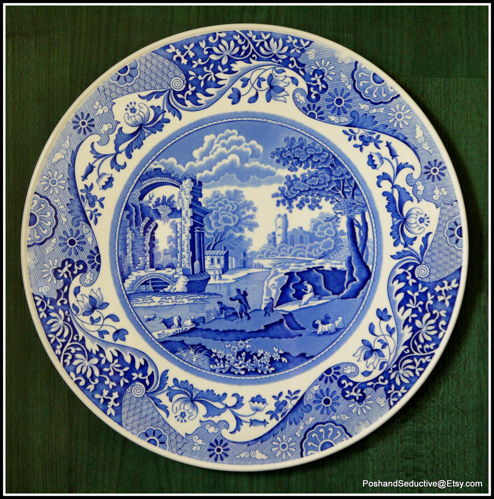 Cake Serving Plate Spode Blue Room Collection ITALIAN Pattern 11