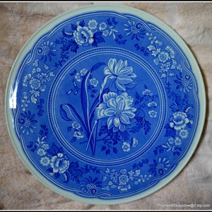 Cake serving dish Spode Blue Room BOTANICAL pattern 11" porcelain gateau cheese board vintage plate English china afternoon chic tea set