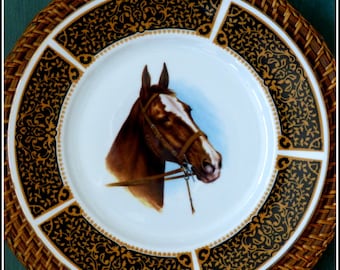 ヴィンテージ ブルー ディナー クリア ガラス プレート 6 枚セット