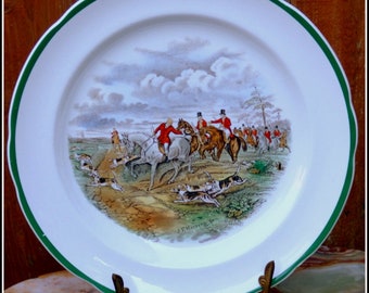 Fox Hunting Dinner Plates Set of Four by Copeland Spode Vintage