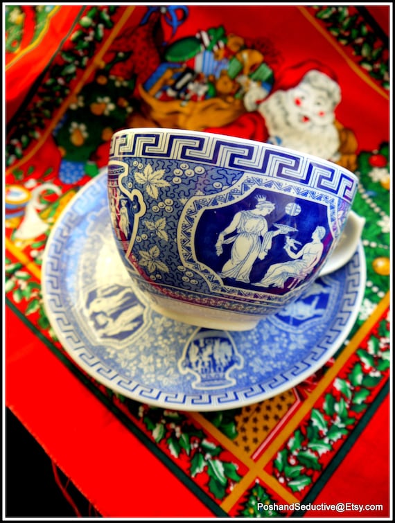 Spode Jumbo Breakfast Cup 20 Fluid Oz (0.57 L) Capacity Blue Room