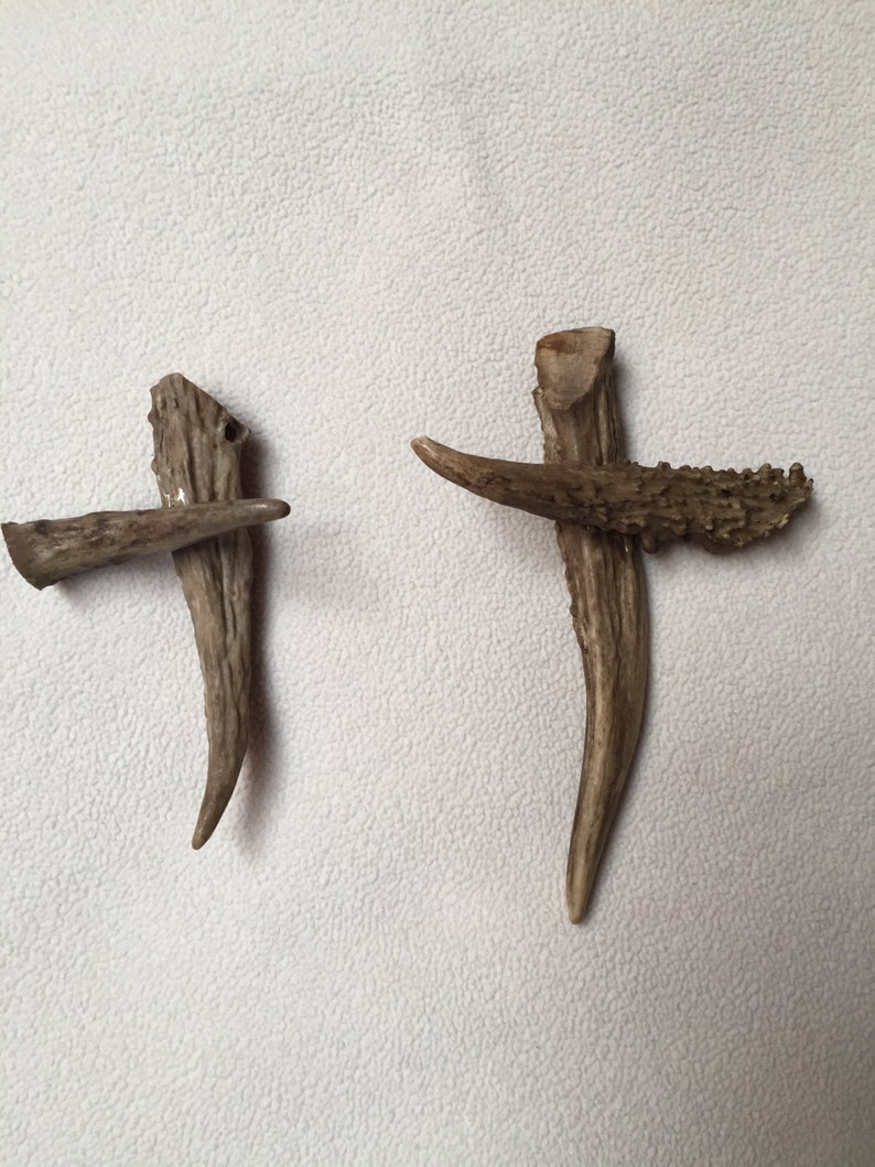 Three Antler Tine Crosses made to Order - Etsy
