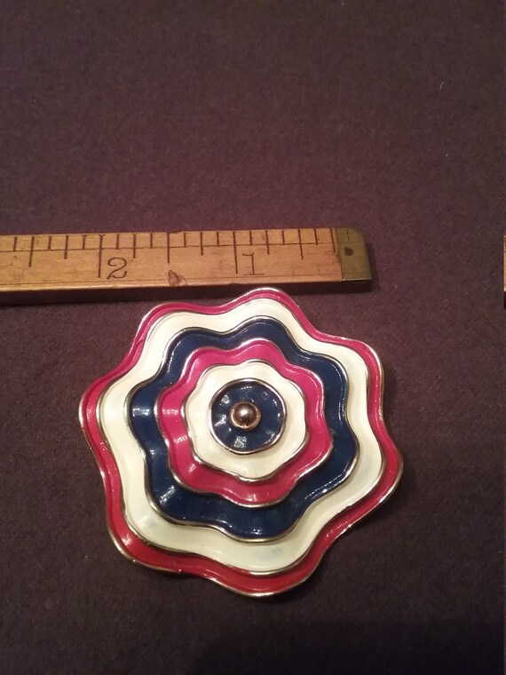 Marcella- Red White & Blue Concentric Rosette Bro… - image 6