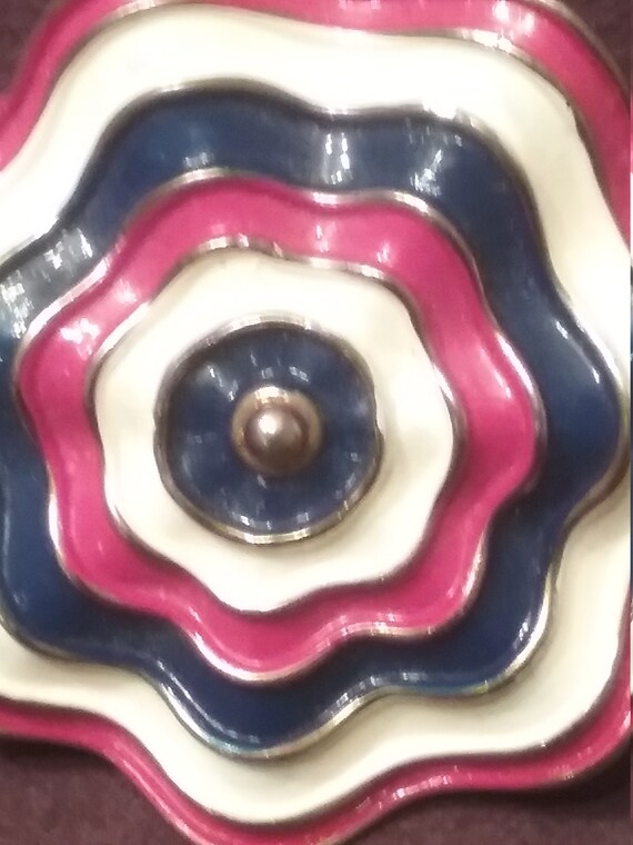 Marcella- Red White & Blue Concentric Rosette Bro… - image 5