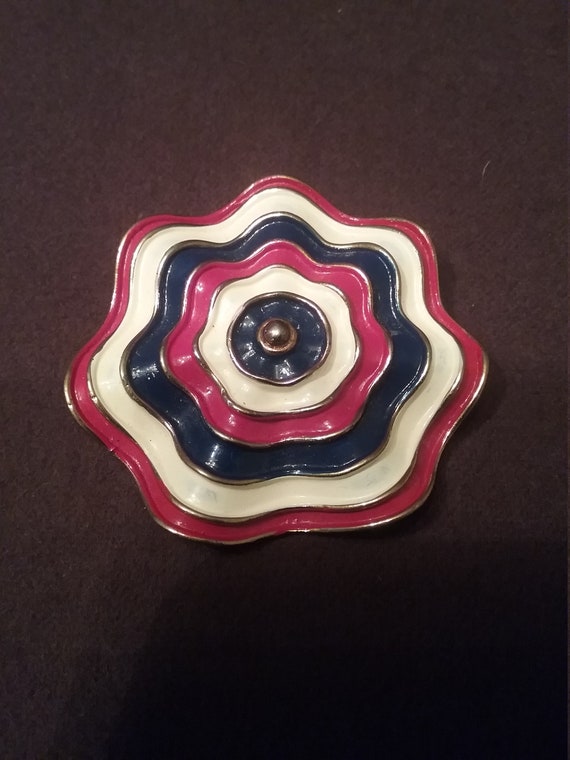 Marcella- Red White & Blue Concentric Rosette Bro… - image 1