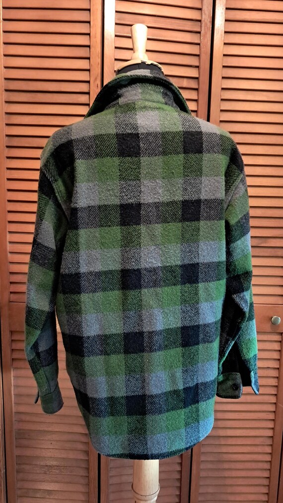 Melton Plaid Wool Jacket- Medium - image 3