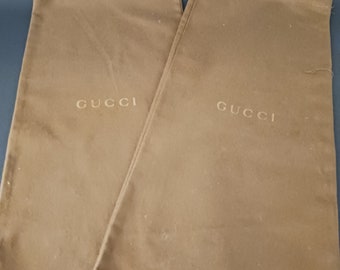 Vintage Gucci Drawstring Shoe Dust Bags - Set of 2