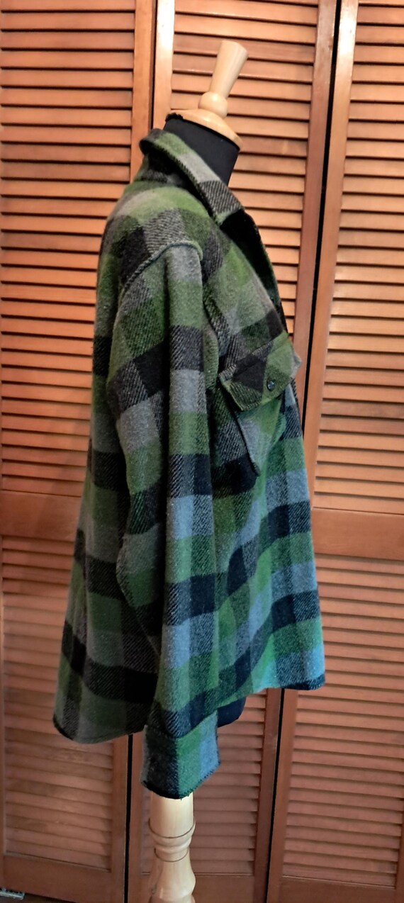 Melton Plaid Wool Jacket- Medium - image 4