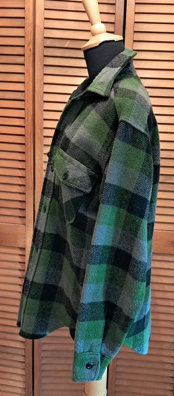 Melton Plaid Wool Jacket- Medium - image 2