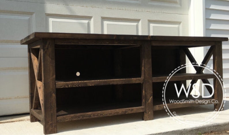 Farmhouse Entertainment Center Open Shelving Rustic Tv Image 0