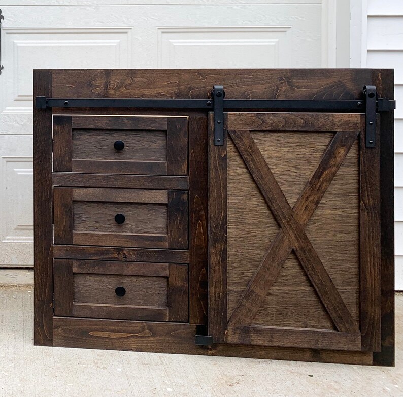 Farmhouse Vanity Sliding Barn Door Etsy