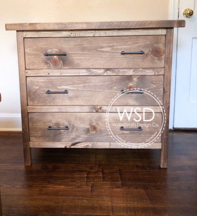 Farmhouse 3 Drawer Dresser Chest Of Drawers Bedroom Set Etsy