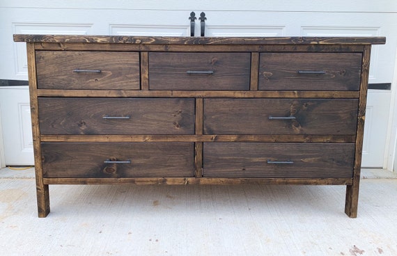 Farmhouse 7 Drawer Dresser Sideboard Long Dresser Etsy