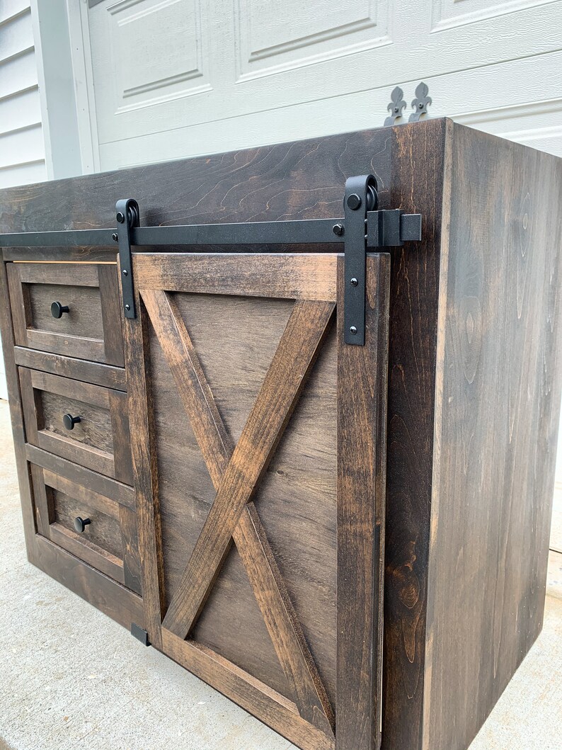 Farmhouse Vanity Sliding Barn Door Etsy