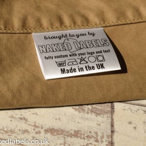 Custom Clothing Labels White Silky Satin Fabric Labels ...