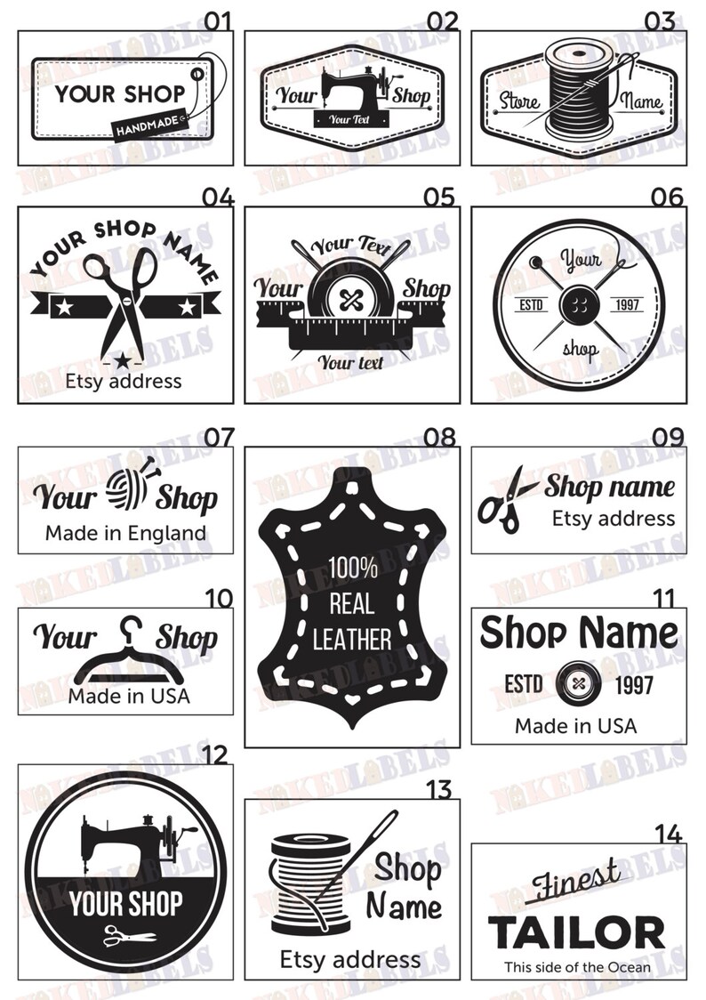 200 x Custom sewin clothing labels Silky Satin for textile Etsy