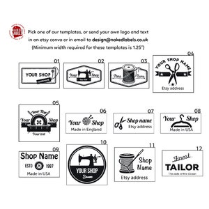 Custom clothing labels // bespoke printed clothing labels, clothing tags, pre-cut on OEKO-TEX 100 certified child safe material 300pc image 4