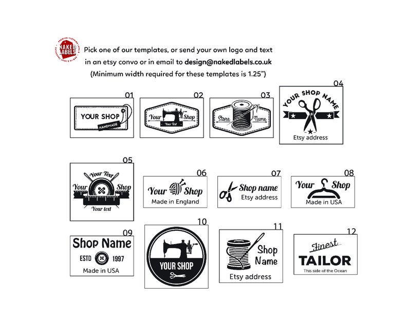 Custom clothing labels // bespoke printed clothing labels, clothing tags, pre-cut on OEKO-TEX 100 certified child safe material 300pc image 4