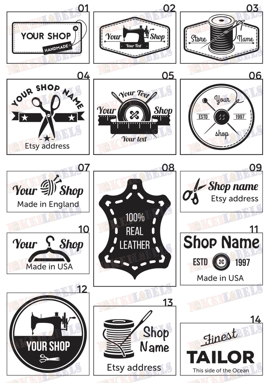 100 x Wash Care labels custom sewin labels custom fabric Etsy