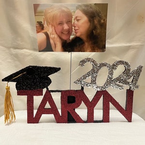 Personalized Graduation Centerpiece, Keepsake, & Photo Holder/Balloon Weight image 1