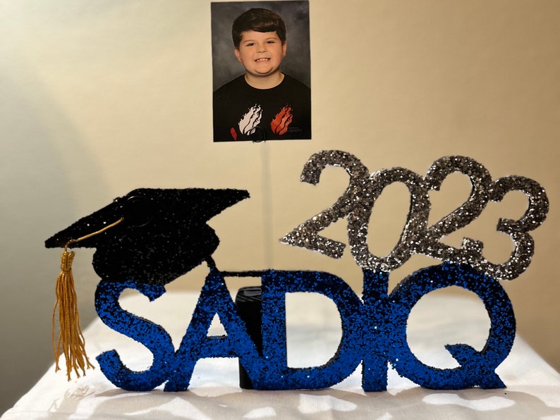 Personalized Graduation Centerpiece, Keepsake, & Photo Holder/Balloon Weight image 2