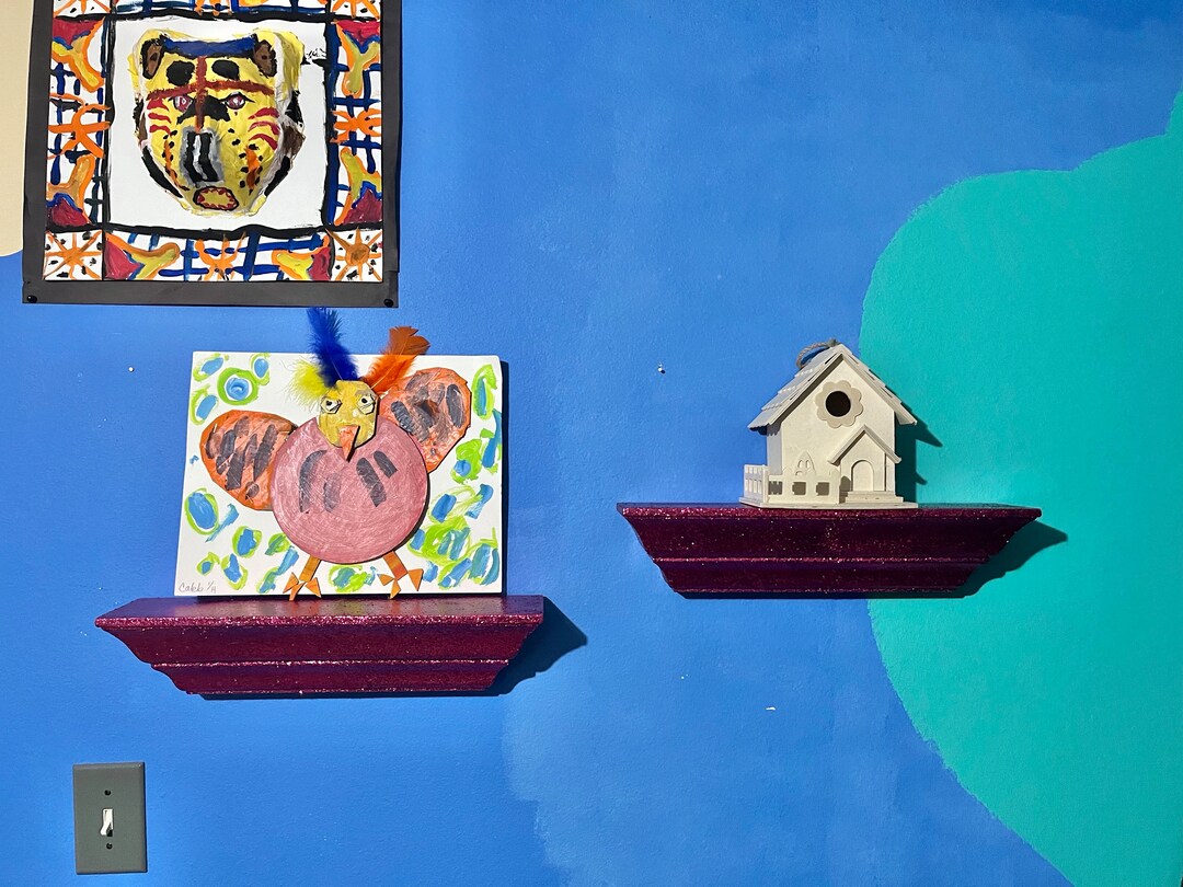 Hot Pink Glitter Floating Shelves Set of 2 Etsy