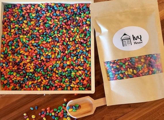 Rainbow Corn Sensory Bin Filler Taste Safe Autism Toys Sensory Open Ended  Play Montessori, Reggio Inspired.tray Not Included 