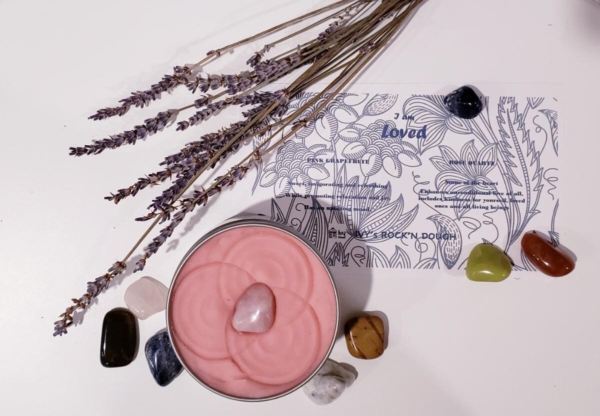 Aromatherapy Sensory Dough With Crystal and Affirmation, Therapy Dough
