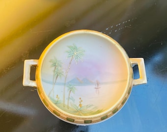 Antique Nippon Berry Bowl: Hand-painted Floral Design, Gold