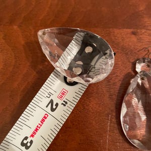2 inch teardrop chandelier crystal pendants with 1/2 inch octagon prism - vintage cut glass replacements clear image 8