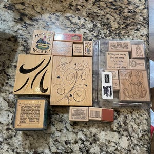 Lote de sellos de madera para manualidades, tarjetas, bebé, un nuevo pequeño, alguien, Stampin Up
